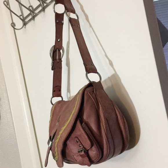 Christian Dior maroon/pink leather saddle gaucho purse - Picture 5 of 10